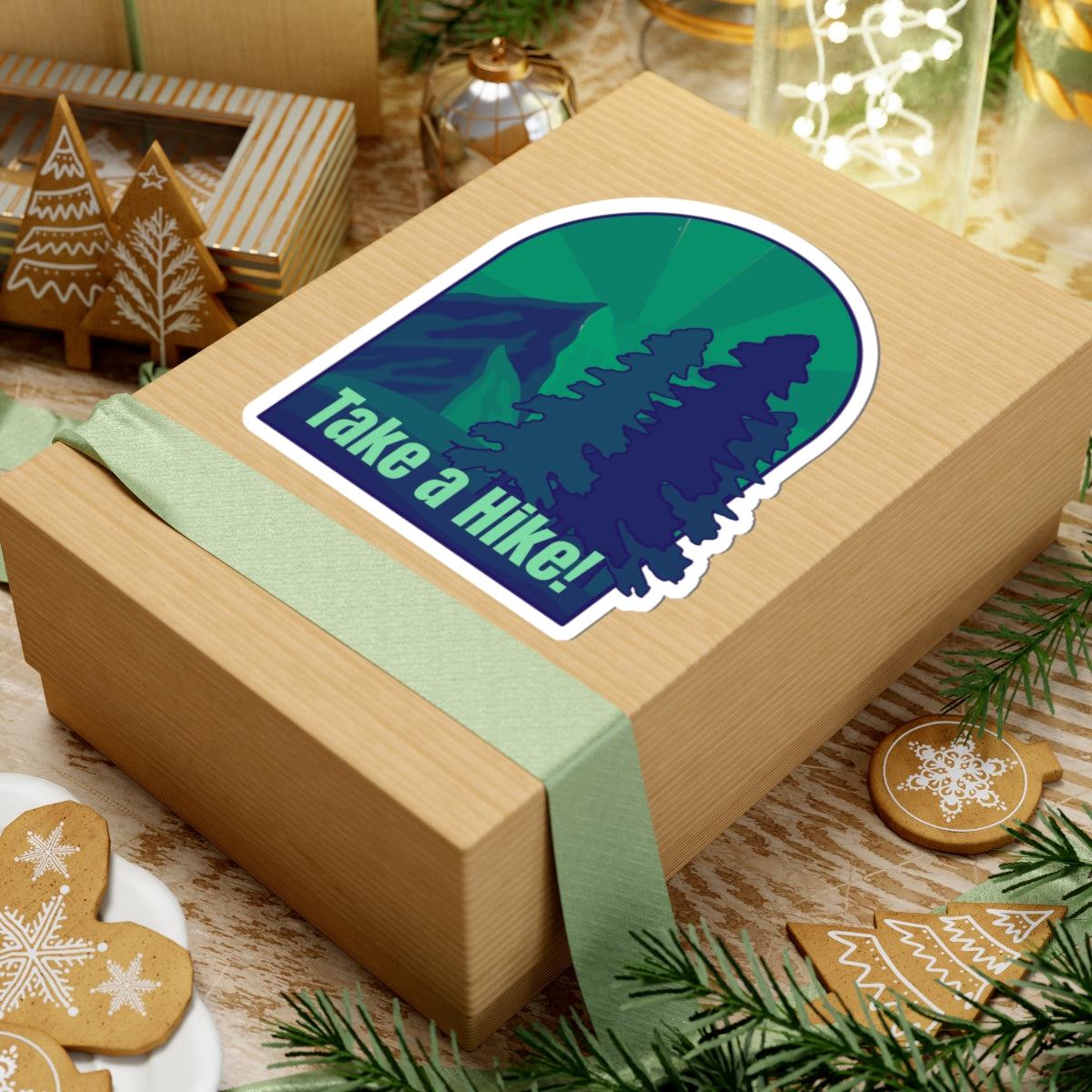Take a Hike! (green) - Kiss-Cut Stickers - Perfect for Outdoor Enthusiasts and Nature Lovers