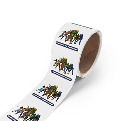 Stormwater Defenders Sticker Label Rolls - Fun Comic-Style Labels for Community Outreach, Teams, and Classroom Education