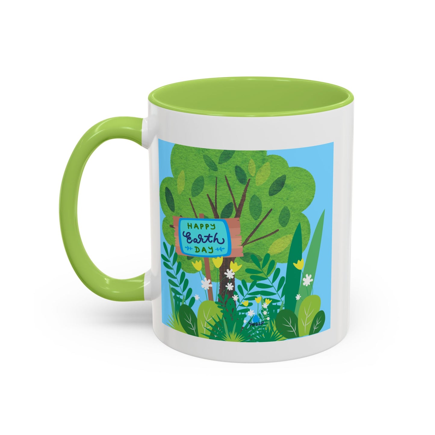 Happy Earth Day Garden Coffee Mug — Eco Accent Mug