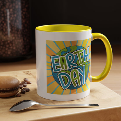 Earth Day Sunburst Coffee Mug — Eco Accent Mug