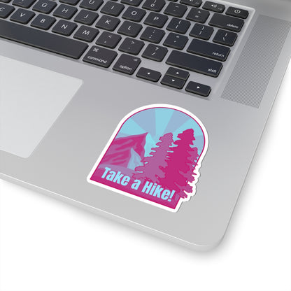 Take a Hike! (pink) - Kiss-Cut Stickers - Perfect for Outdoor Enthusiasts and Nature Lovers