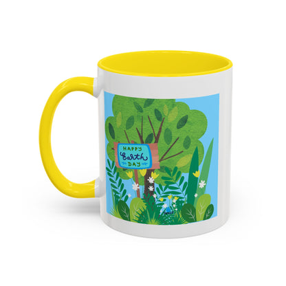 Happy Earth Day Garden Coffee Mug — Eco Accent Mug