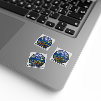 Every Day is Earth Day Stormwater Defenders Square Sticker Roll — "Happy Earth Day" Eco Celebration Labels
