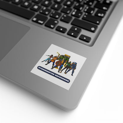 Stormwater Defenders Sticker Label Rolls - Fun Comic-Style Labels for Community Outreach, Teams, and Classroom Education