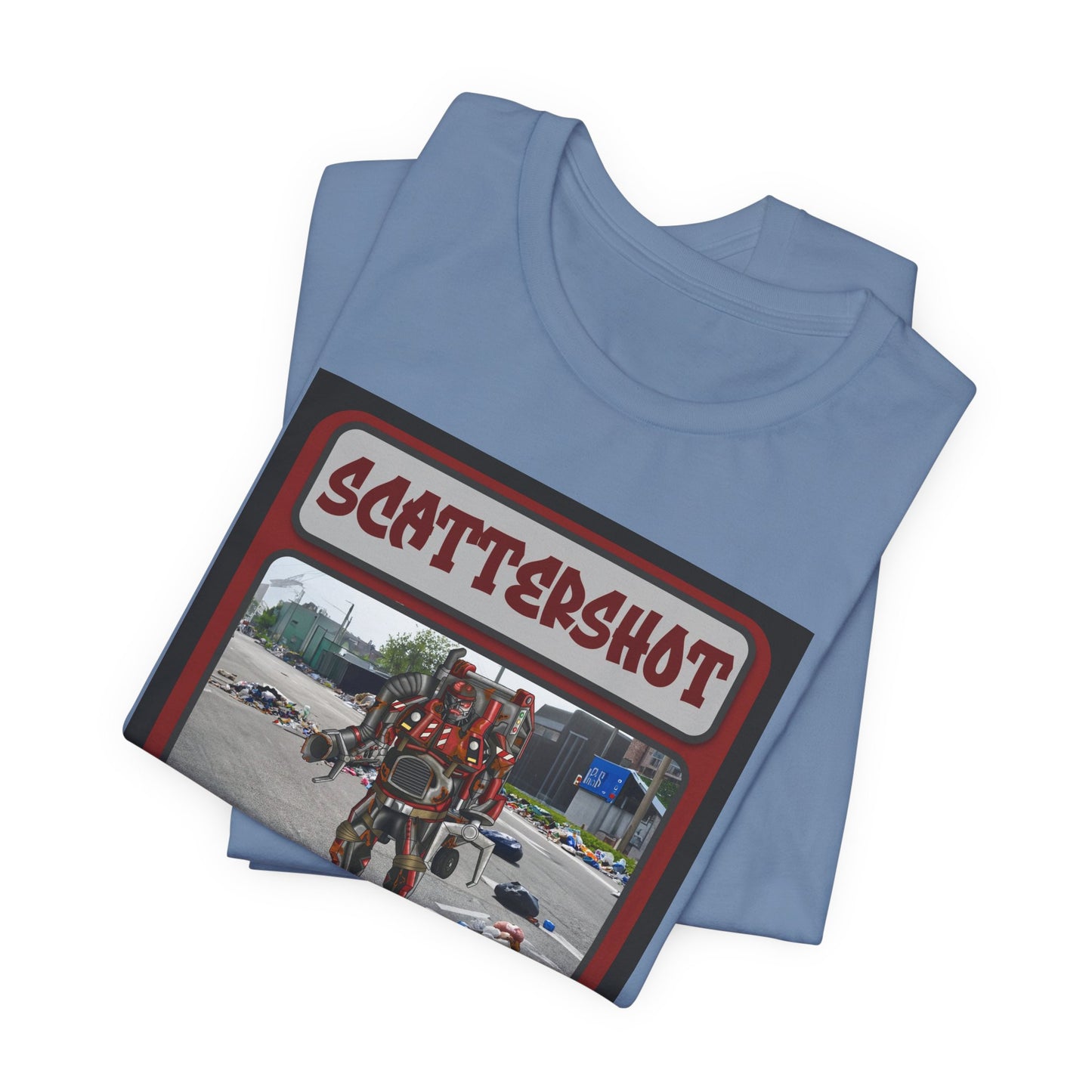 Scattershot Trading Card Graphic Tee - Fun Vintage Style T-Shirt for Casual Wear