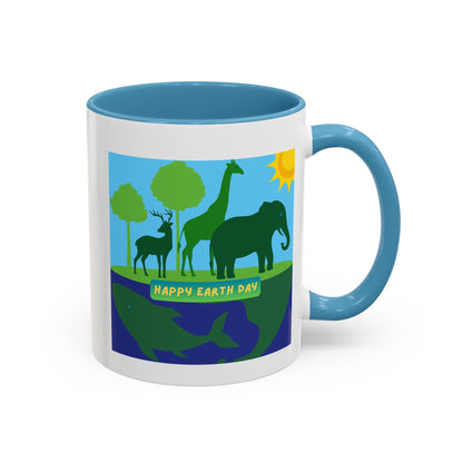 Earth Day Animals Coffee Mug — Eco Accent Mug