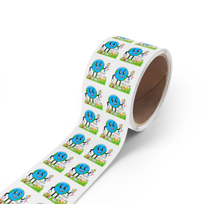 Happy Earth Day Squirrel & Birds - Square Sticker Roll — "Happy Earth Day" Eco Celebration Labels