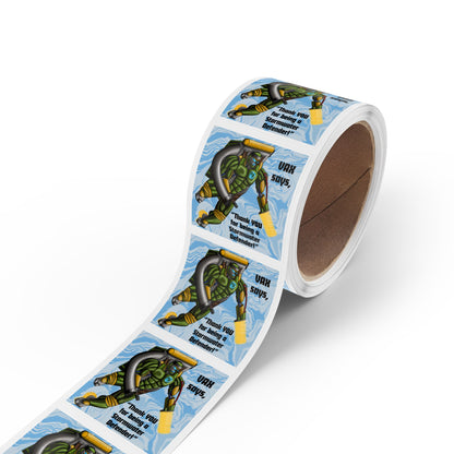 VAX Says Thank you for Being a Stormwater Defender! Square Sticker Roll — "Happy Earth Day" Eco Celebration Labels