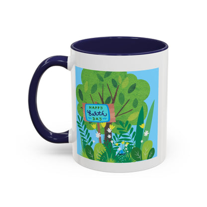 Happy Earth Day Garden Coffee Mug — Eco Accent Mug