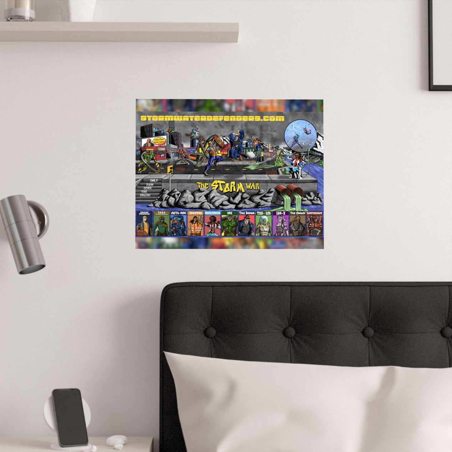 The Storm War - Stormwater Defenders Battle The Degraders Art - Satin Poster (210gsm)