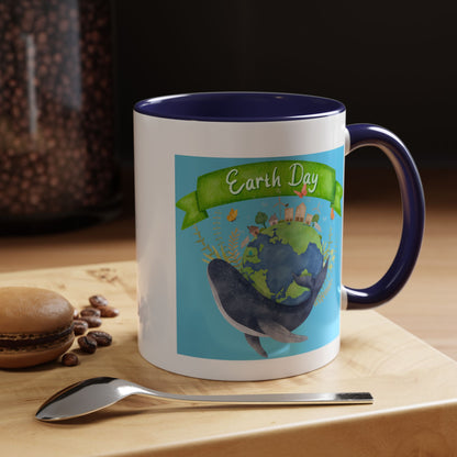 Earth Day Whale Coffee Mug — Eco Accent Mug