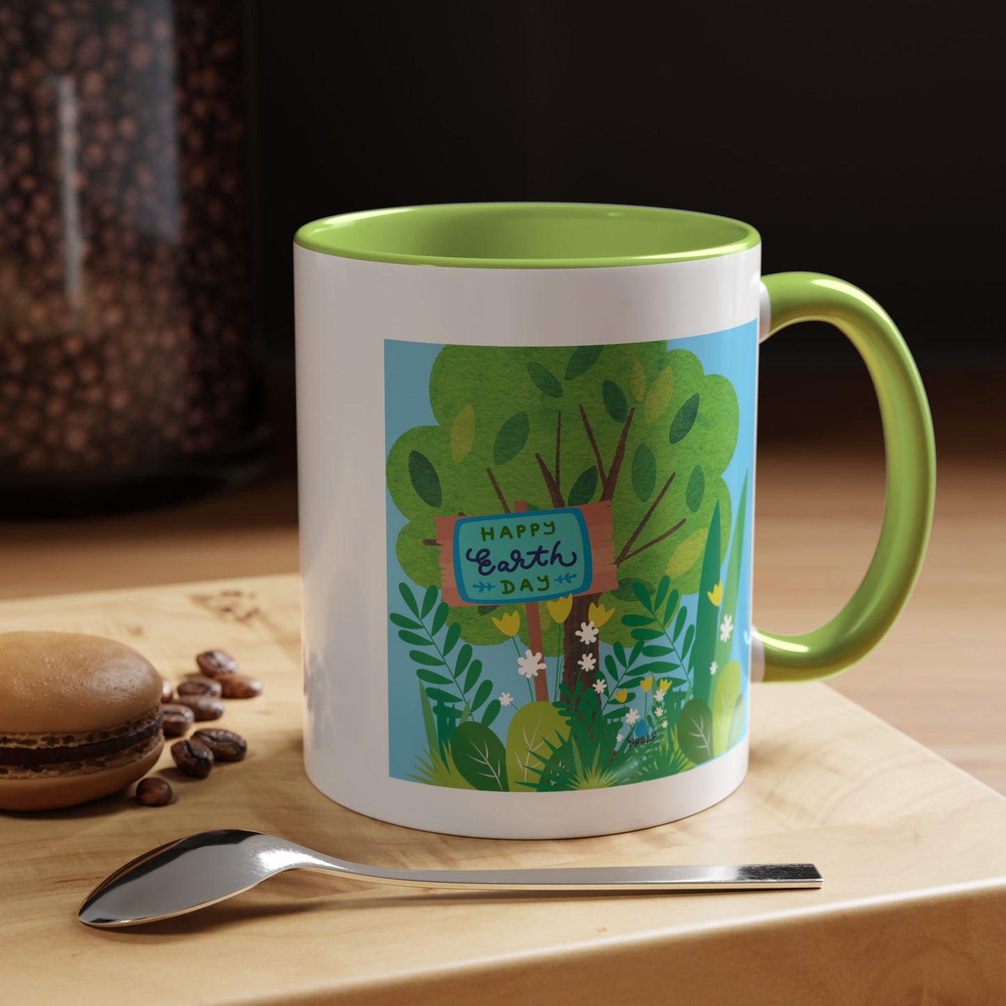 Happy Earth Day Garden Coffee Mug — Eco Accent Mug