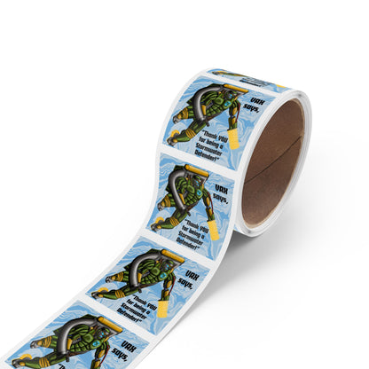 VAX Says Thank you for Being a Stormwater Defender! Square Sticker Roll — "Happy Earth Day" Eco Celebration Labels