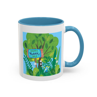 Happy Earth Day Garden Coffee Mug — Eco Accent Mug