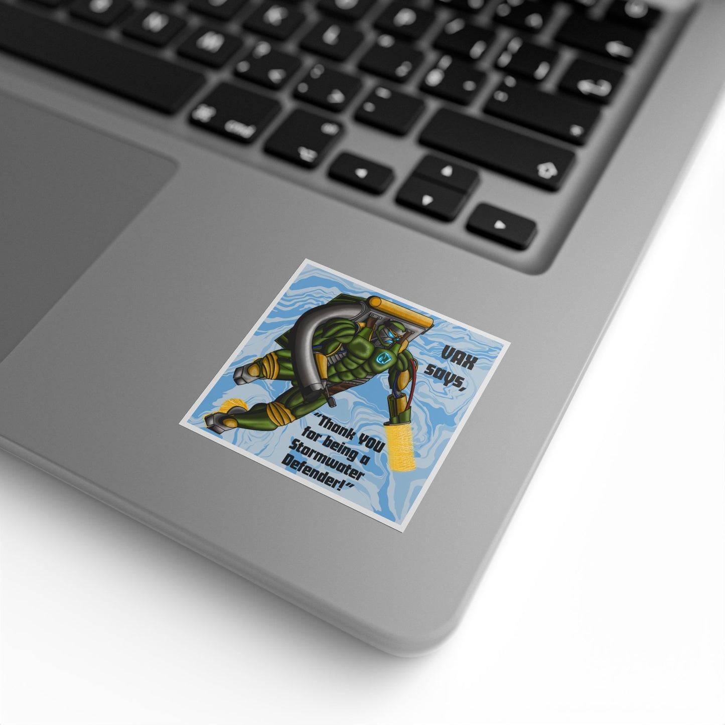 VAX Says Thank you for Being a Stormwater Defender! Square Sticker Roll — "Happy Earth Day" Eco Celebration Labels