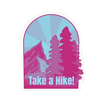 Take a Hike! (pink) - Kiss-Cut Stickers - Perfect for Outdoor Enthusiasts and Nature Lovers