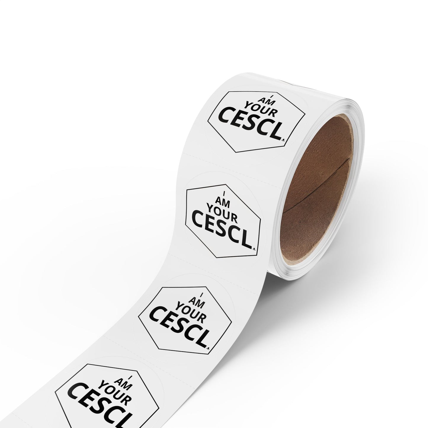 Round Sticker Label Rolls — 'I AM YOUR CESCL' Hexagon Logo Sticker Roll (Customizable Packing & Branding Labels)