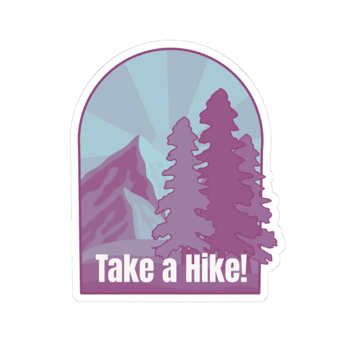 Take a Hike! (purple) - Kiss-Cut Stickers - Perfect for Outdoor Enthusiasts and Nature Lovers