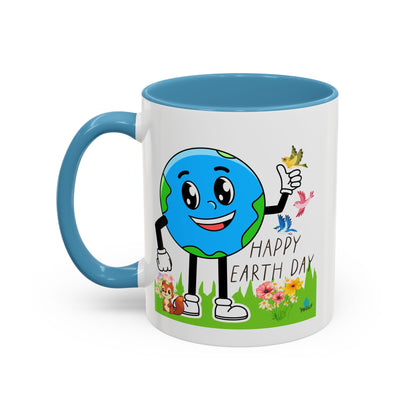 Happy Earth Day Squirrel & Birds Coffee Mug — Eco Accent Mug
