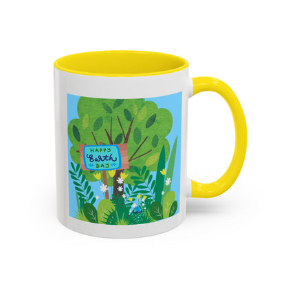Happy Earth Day Garden Coffee Mug — Eco Accent Mug