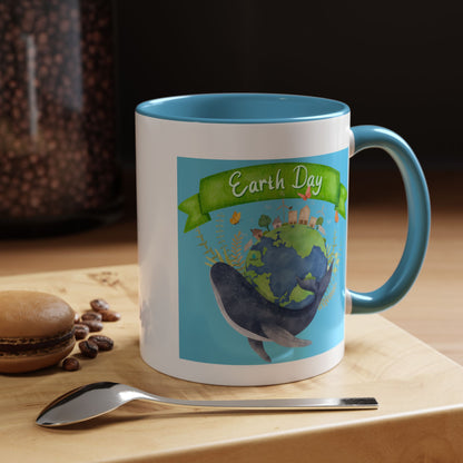 Earth Day Whale Coffee Mug — Eco Accent Mug