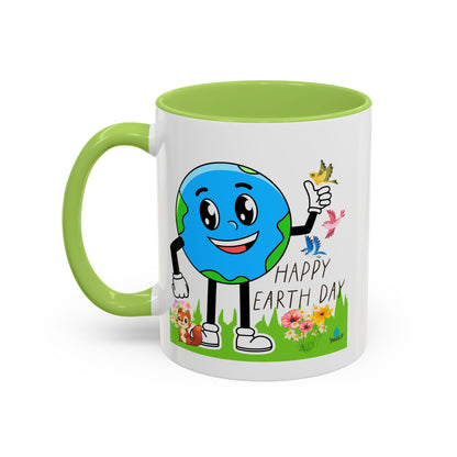 Happy Earth Day Squirrel & Birds Coffee Mug — Eco Accent Mug