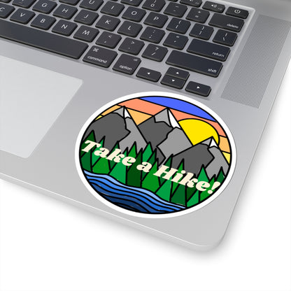 Take a Hike! (stained glass graphic) - Kiss-Cut Stickers - Perfect for Outdoor Enthusiasts and Nature Lovers