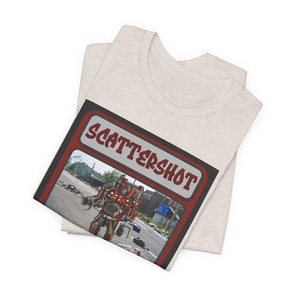 Scattershot Trading Card Graphic Tee - Fun Vintage Style T-Shirt for Casual Wear