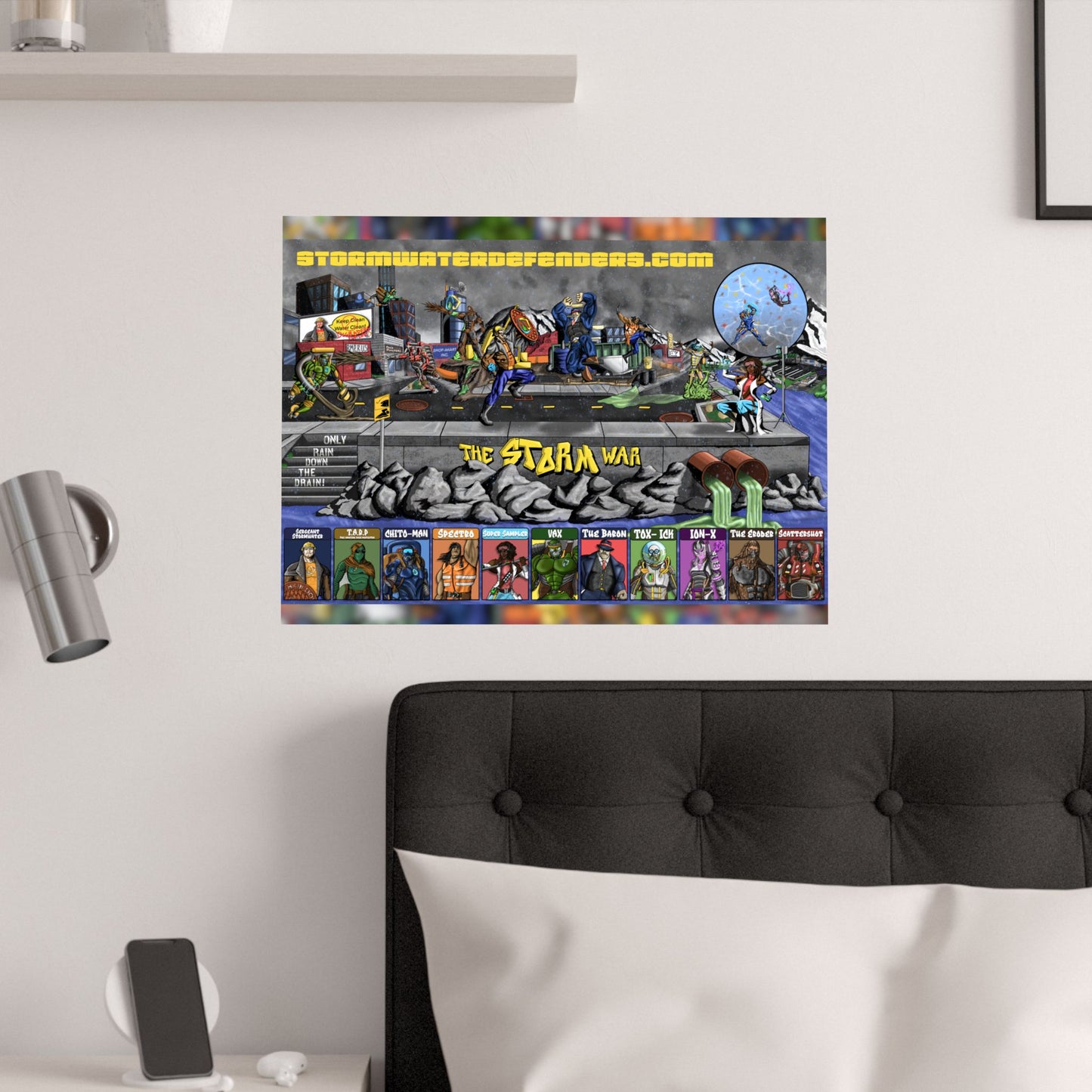 The Storm War - Stormwater Defenders Battle The Degraders Art - Satin Poster (210gsm)
