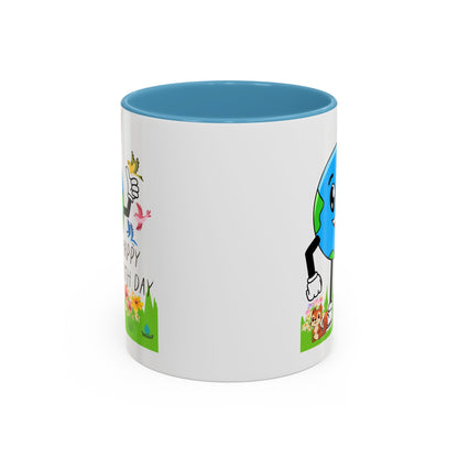 Happy Earth Day Squirrel & Birds Coffee Mug — Eco Accent Mug