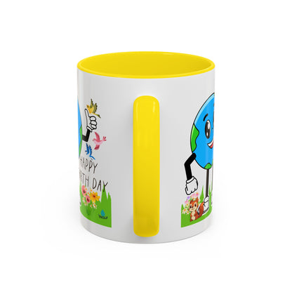 Happy Earth Day Squirrel & Birds Coffee Mug — Eco Accent Mug