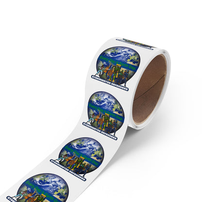 Every Day is Earth Day Stormwater Defenders Square Sticker Roll — "Happy Earth Day" Eco Celebration Labels