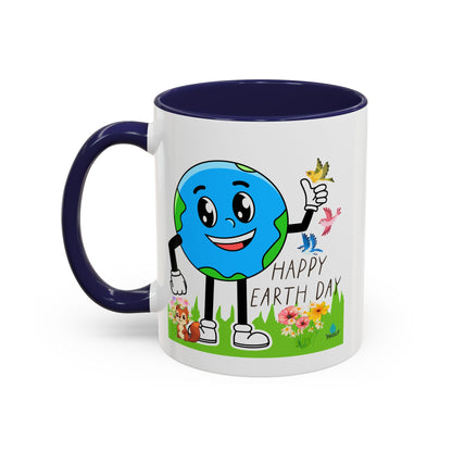 Happy Earth Day Squirrel & Birds Coffee Mug — Eco Accent Mug
