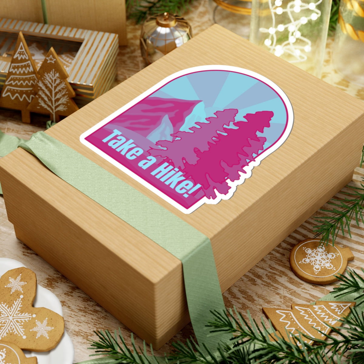 Take a Hike! (pink) - Kiss-Cut Stickers - Perfect for Outdoor Enthusiasts and Nature Lovers