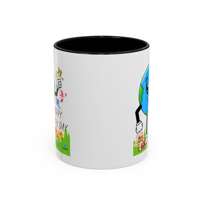 Happy Earth Day Squirrel & Birds Coffee Mug — Eco Accent Mug