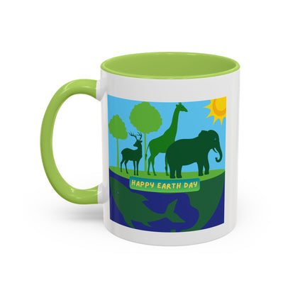Earth Day Animals Coffee Mug — Eco Accent Mug