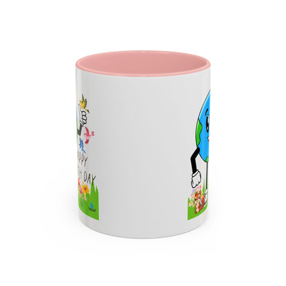 Happy Earth Day Squirrel & Birds Coffee Mug — Eco Accent Mug