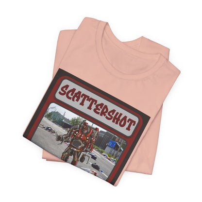 Scattershot Trading Card Graphic Tee - Fun Vintage Style T-Shirt for Casual Wear