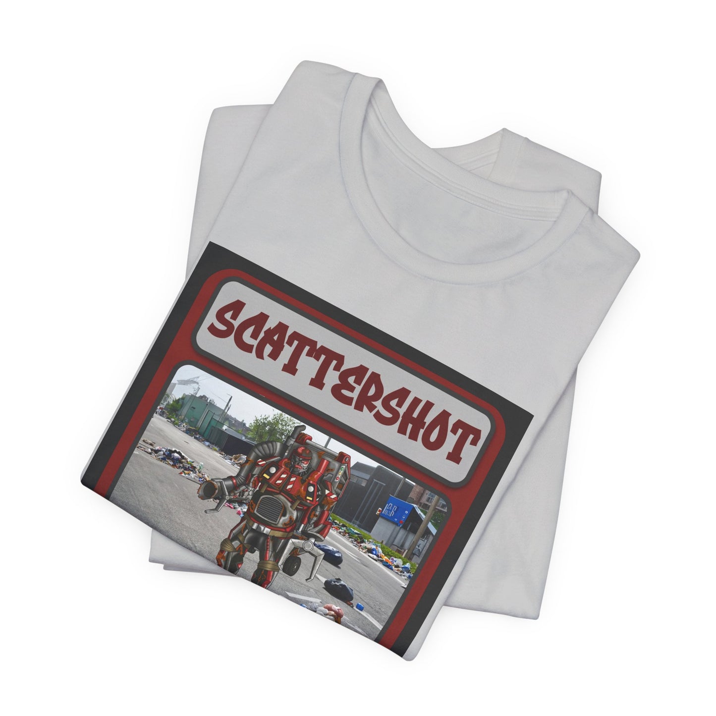 Scattershot Trading Card Graphic Tee - Fun Vintage Style T-Shirt for Casual Wear