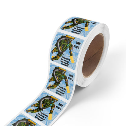 VAX Says Thank you for Being a Stormwater Defender! Square Sticker Roll — "Happy Earth Day" Eco Celebration Labels