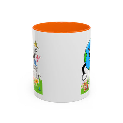 Happy Earth Day Squirrel & Birds Coffee Mug — Eco Accent Mug