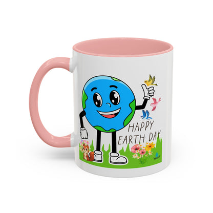 Happy Earth Day Squirrel & Birds Coffee Mug — Eco Accent Mug
