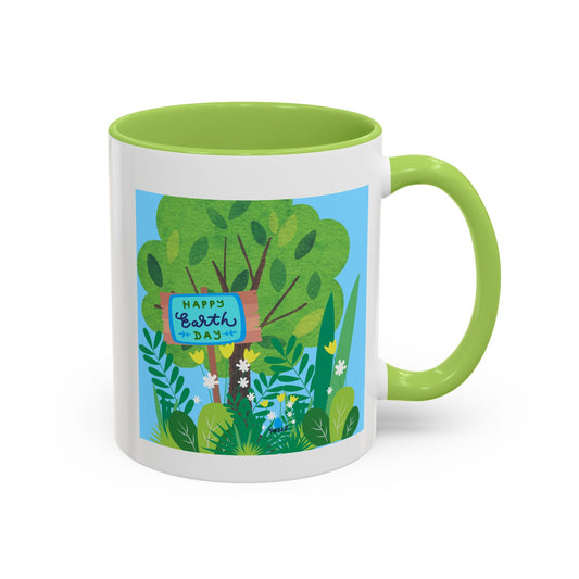 Happy Earth Day Garden Coffee Mug — Eco Accent Mug
