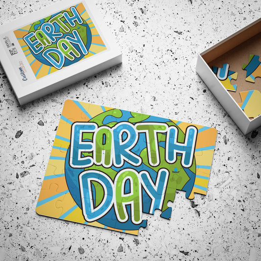Earth Day Sunburst Kids Puzzle — 30-Piece Educational Jigsaw for Children