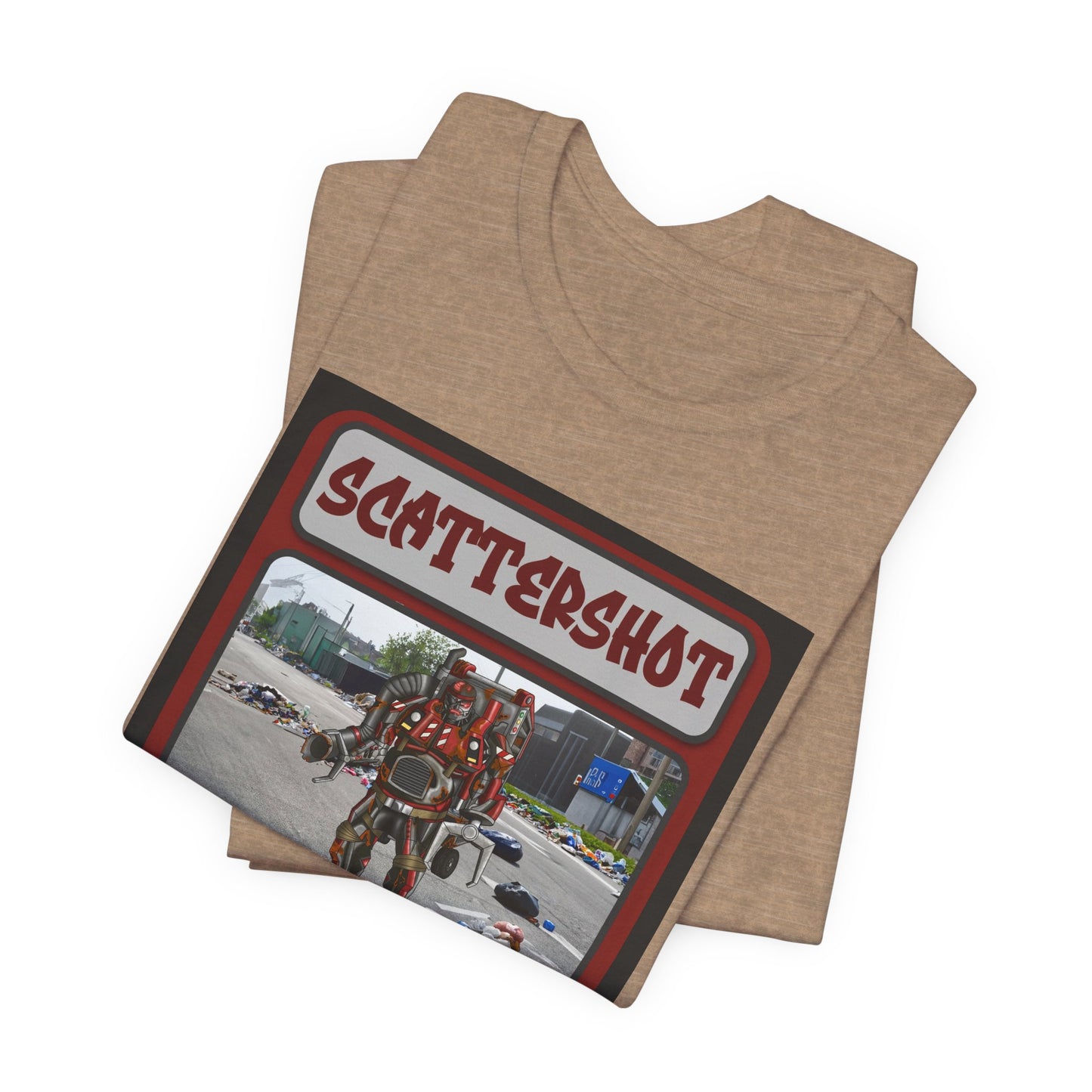 Scattershot Trading Card Graphic Tee - Fun Vintage Style T-Shirt for Casual Wear