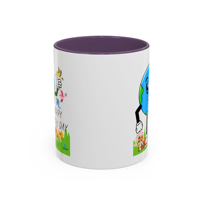 Happy Earth Day Squirrel & Birds Coffee Mug — Eco Accent Mug