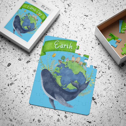 Earth Day Whale Kids Puzzle — 30-Piece Educational Jigsaw for Children