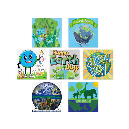 Earth Day Die-Cut Stickers Set - Eco-Friendly Decor