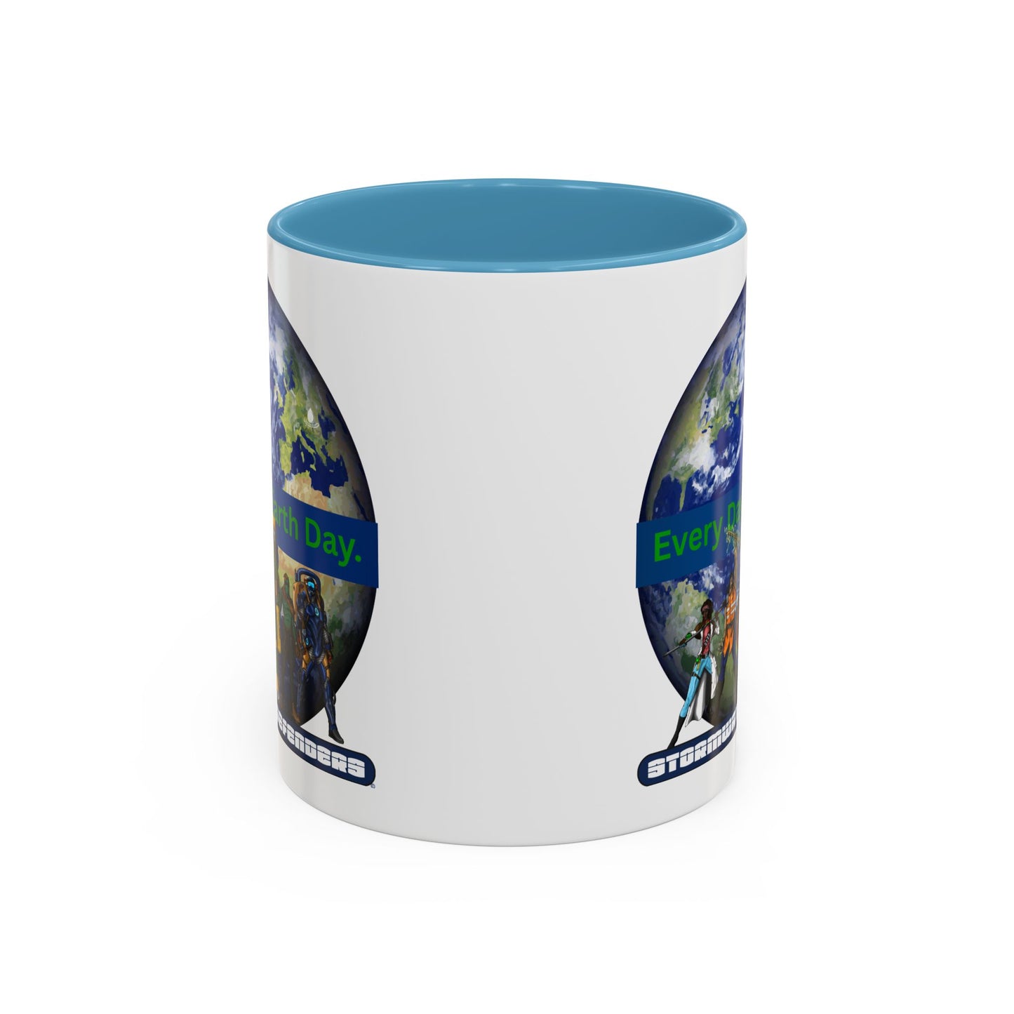 Earth Day Coffee Mug — “Every Day is Earth Day with the Stormwater Defenders” Eco Defender Accent Mug