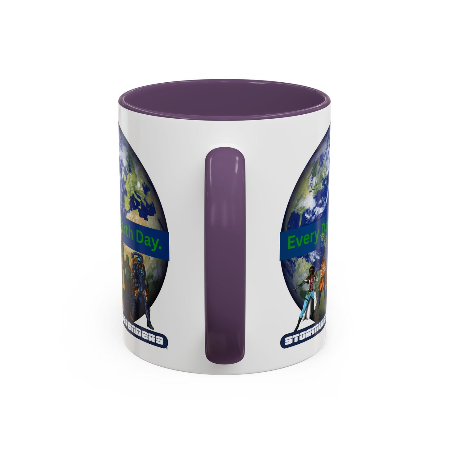 Earth Day Coffee Mug — “Every Day is Earth Day with the Stormwater Defenders” Eco Defender Accent Mug